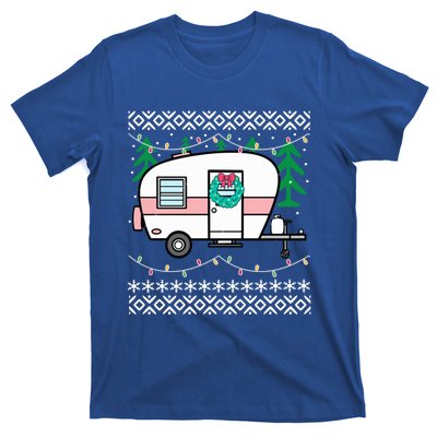 Ugly Christmas Sweater Style Vintage Camper Cool Gift T-Shirt