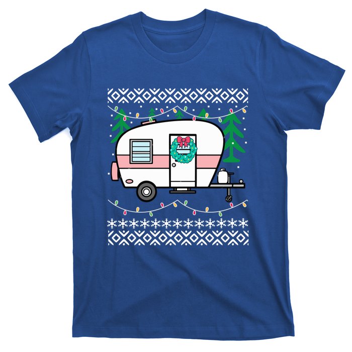 Ugly Christmas Sweater Style Vintage Camper Cool Gift T-Shirt