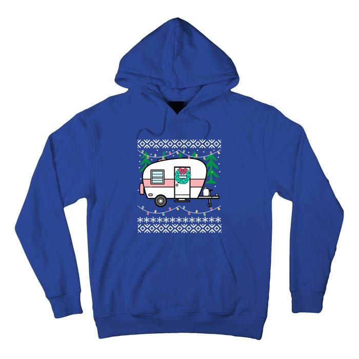 Ugly Christmas Sweater Style Vintage Camper Cool Gift Tall Hoodie