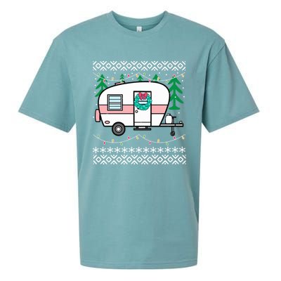 Ugly Christmas Sweater Style Vintage Camper Cool Gift Sueded Cloud Jersey T-Shirt