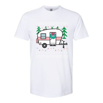 Ugly Christmas Sweater Style Vintage Camper Cool Gift Softstyle CVC T-Shirt