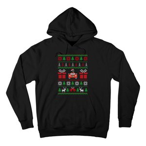 Ugly Christmas Sweater Rottweiler Xmas With Santa Hat Dog Hoodie