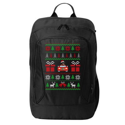 Ugly Christmas Sweater Rottweiler Xmas With Santa Hat Dog City Backpack