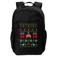 Ugly Christmas Sweater Rottweiler Xmas With Santa Hat Dog Daily Commute Backpack