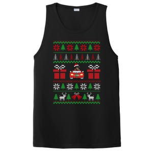 Ugly Christmas Sweater Rottweiler Xmas With Santa Hat Dog PosiCharge Competitor Tank