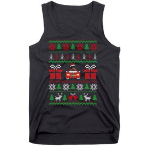 Ugly Christmas Sweater Rottweiler Xmas With Santa Hat Dog Tank Top