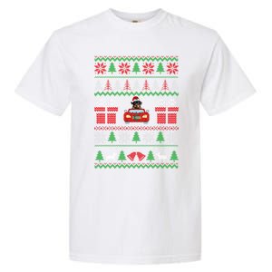 Ugly Christmas Sweater Rottweiler Xmas With Santa Hat Dog Garment-Dyed Heavyweight T-Shirt