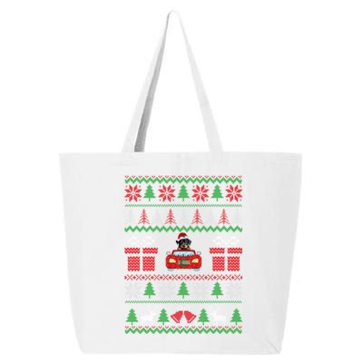 Ugly Christmas Sweater Rottweiler Xmas With Santa Hat Dog 25L Jumbo Tote