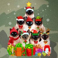 Ugly Christmas Sweater Cat Tree Funny Siamese Cat Xmas Cool Gift Legacy Tie Dye Trucker Hat