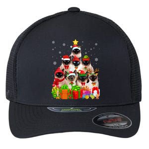 Ugly Christmas Sweater Cat Tree Funny Siamese Cat Xmas Cool Gift Flexfit Unipanel Trucker Cap