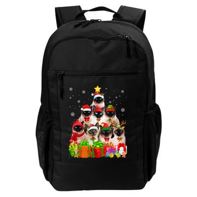Ugly Christmas Sweater Cat Tree Funny Siamese Cat Xmas Cool Gift Backpack