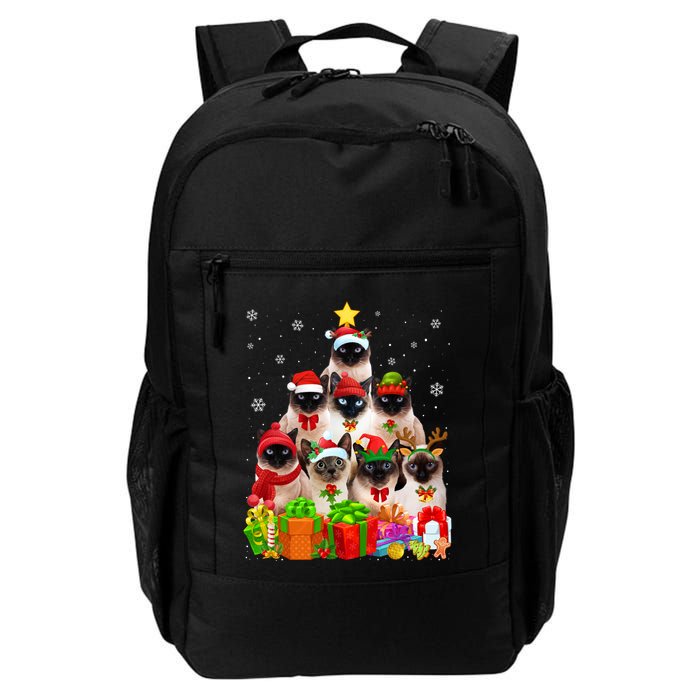Ugly Christmas Sweater Cat Tree Funny Siamese Cat Xmas Cool Gift Backpack
