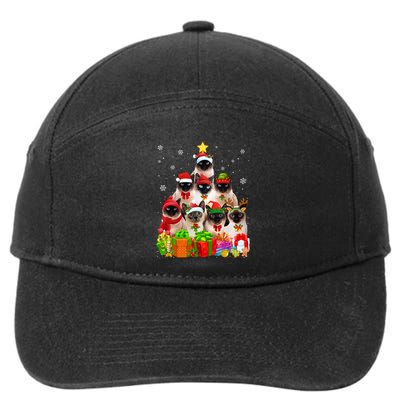 Ugly Christmas Sweater Cat Tree Funny Siamese Cat Xmas Cool Gift 7-Panel Snapback Hat