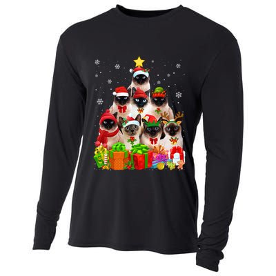 Ugly Christmas Sweater Cat Tree Funny Siamese Cat Xmas Cool Gift Cooling Performance Long Sleeve Crew