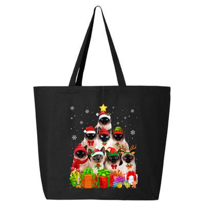 Ugly Christmas Sweater Cat Tree Funny Siamese Cat Xmas Cool Gift 25L Jumbo Tote