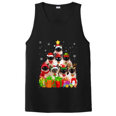 Ugly Christmas Sweater Cat Tree Funny Siamese Cat Xmas Cool Gift PosiCharge Competitor Tank