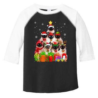 Ugly Christmas Sweater Cat Tree Funny Siamese Cat Xmas Cool Gift Toddler Fine Jersey T-Shirt