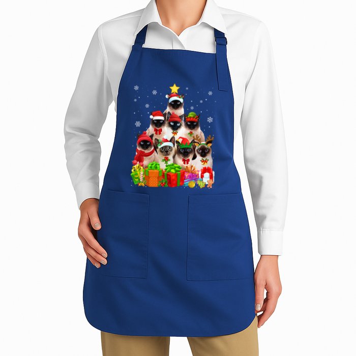 Ugly Christmas Sweater Cat Tree Funny Siamese Cat Xmas Cool Gift Apron