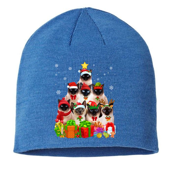 Ugly Christmas Sweater Cat Tree Funny Siamese Cat Xmas Cool Gift Sustainable Beanie