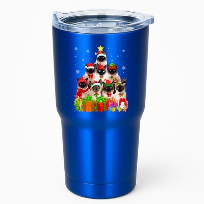 Ugly Christmas Sweater Cat Tree Funny Siamese Cat Xmas Cool Gift Tumbler
