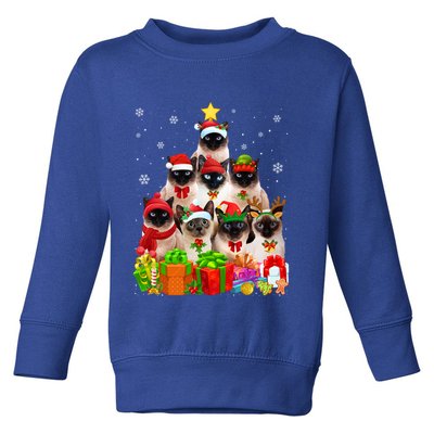 Ugly Christmas Sweater Cat Tree Funny Siamese Cat Xmas Cool Gift Toddler Sweatshirt