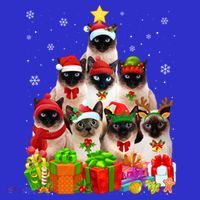 Ugly Christmas Sweater Cat Tree Funny Siamese Cat Xmas Cool Gift Toddler Sweatshirt