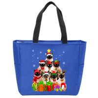 Ugly Christmas Sweater Cat Tree Funny Siamese Cat Xmas Cool Gift Zip Tote Bag