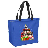 Ugly Christmas Sweater Cat Tree Funny Siamese Cat Xmas Cool Gift Zip Tote Bag