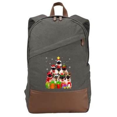 Ugly Christmas Sweater Cat Tree Funny Siamese Cat Xmas Cool Gift Cotton Canvas Backpack