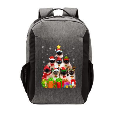 Ugly Christmas Sweater Cat Tree Funny Siamese Cat Xmas Cool Gift Vector Backpack