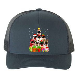 Ugly Christmas Sweater Cat Tree Funny Siamese Cat Xmas Cool Gift Yupoong Adult 5-Panel Trucker Hat