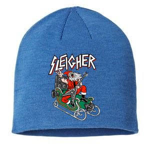 Ugly Christmas Sweater Sleigher Heavy Metal Santa Xmas Cute Gift Sustainable Beanie