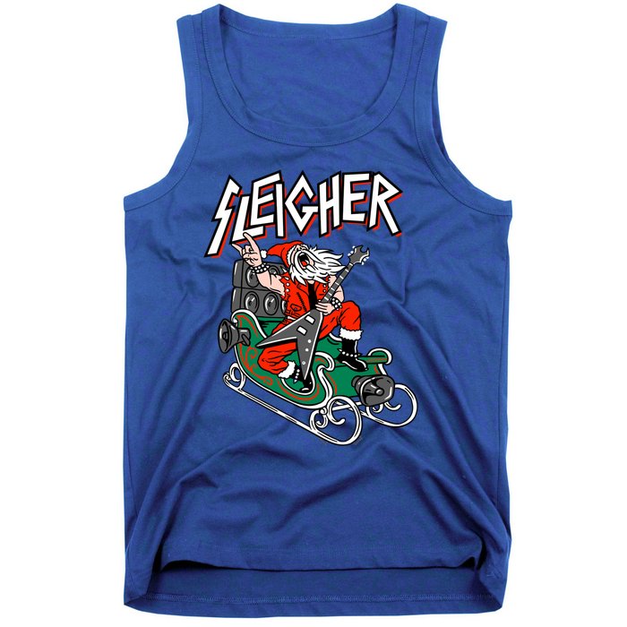 Ugly Christmas Sweater Sleigher Heavy Metal Santa Xmas Cute Gift Tank Top