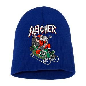 Ugly Christmas Sweater Sleigher Heavy Metal Santa Xmas Cute Gift Short Acrylic Beanie