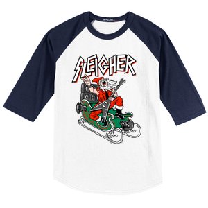 Ugly Christmas Sweater Sleigher Heavy Metal Santa Xmas Cute Gift Baseball Sleeve Shirt