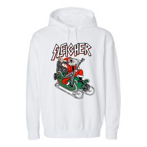 Ugly Christmas Sweater Sleigher Heavy Metal Santa Xmas Cute Gift Garment-Dyed Fleece Hoodie