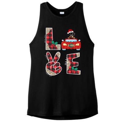 Ugly Christmas Sweater Rottweiler Xmas With Santa Ladies PosiCharge Tri-Blend Wicking Tank