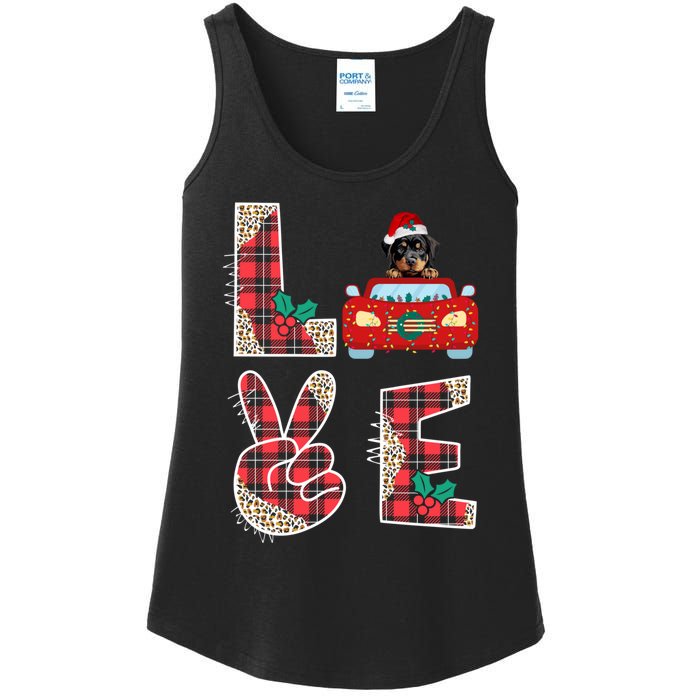 Ugly Christmas Sweater Rottweiler Xmas With Santa Ladies Essential Tank