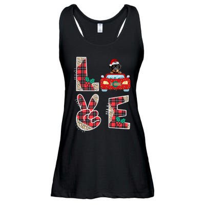 Ugly Christmas Sweater Rottweiler Xmas With Santa Ladies Essential Flowy Tank