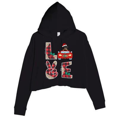 Ugly Christmas Sweater Rottweiler Xmas With Santa Crop Fleece Hoodie