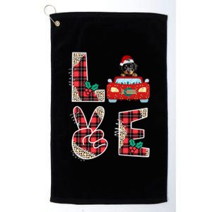 Ugly Christmas Sweater Rottweiler Xmas With Santa Platinum Collection Golf Towel