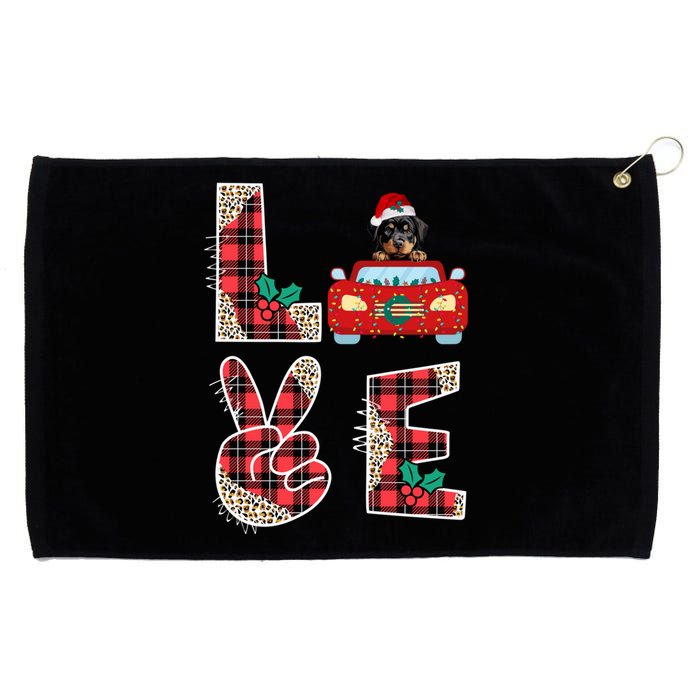 Ugly Christmas Sweater Rottweiler Xmas With Santa Grommeted Golf Towel