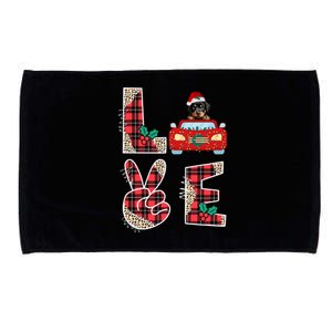 Ugly Christmas Sweater Rottweiler Xmas With Santa Microfiber Hand Towel