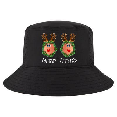 Ugly Christmas Sweater Merry Titmas Reindeer Boobs Naughty Cool Comfort Performance Bucket Hat