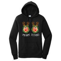 Ugly Christmas Sweater Merry Titmas Reindeer Boobs Naughty Women's Pullover Hoodie