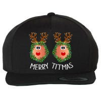 Ugly Christmas Sweater Merry Titmas Reindeer Boobs Naughty Wool Snapback Cap