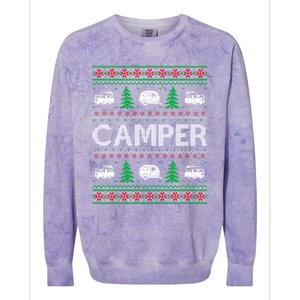 Ugly Christmas Sweaters Matching Design Camper Holiday Gift Colorblast Crewneck Sweatshirt