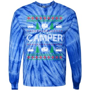 Ugly Christmas Sweaters Matching Design Camper Holiday Gift Tie-Dye Long Sleeve Shirt