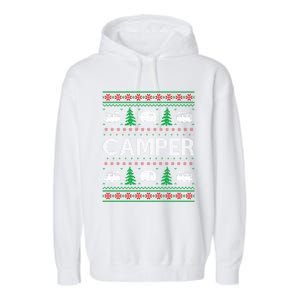 Ugly Christmas Sweaters Matching Design Camper Holiday Gift Garment-Dyed Fleece Hoodie