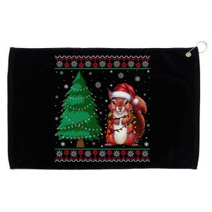 Ugly Christmas Style Xmas Lights Squirrel Lovers Gift Grommeted Golf Towel